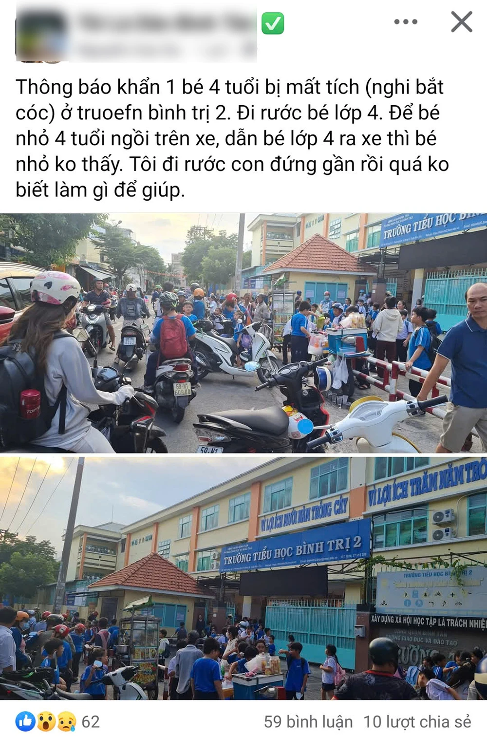 Thông tin bé trai nghi bị bắt cóc ở Bình Tân là sai sự thật