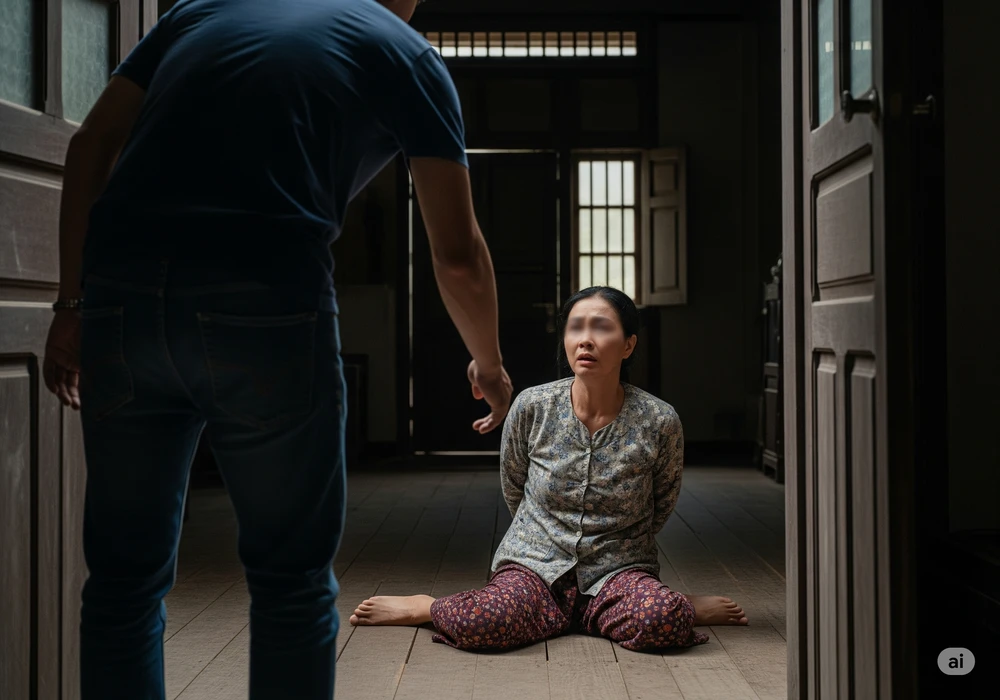 Nợ nần, người phụ nữ tự trói tay, xát bột ớt vào mặt để báo tin cướp giả