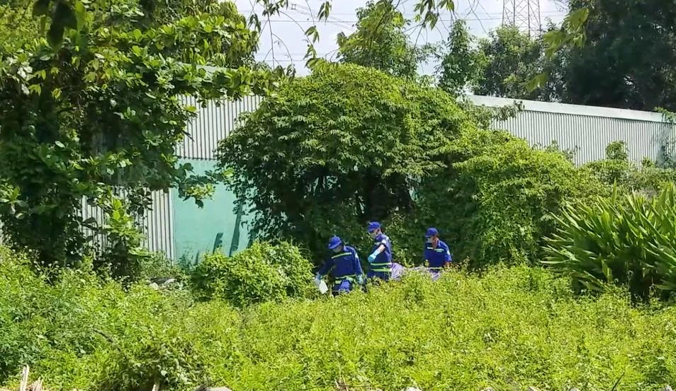Khu vực phát hiện thi thể nằm trong vùng cây cối um tùm. Ảnh: HT