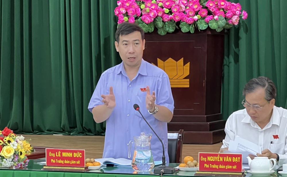Ông Lê Minh Đức nêu ý kiến tại buổi làm việc. Ảnh: NGUYỄN YÊN