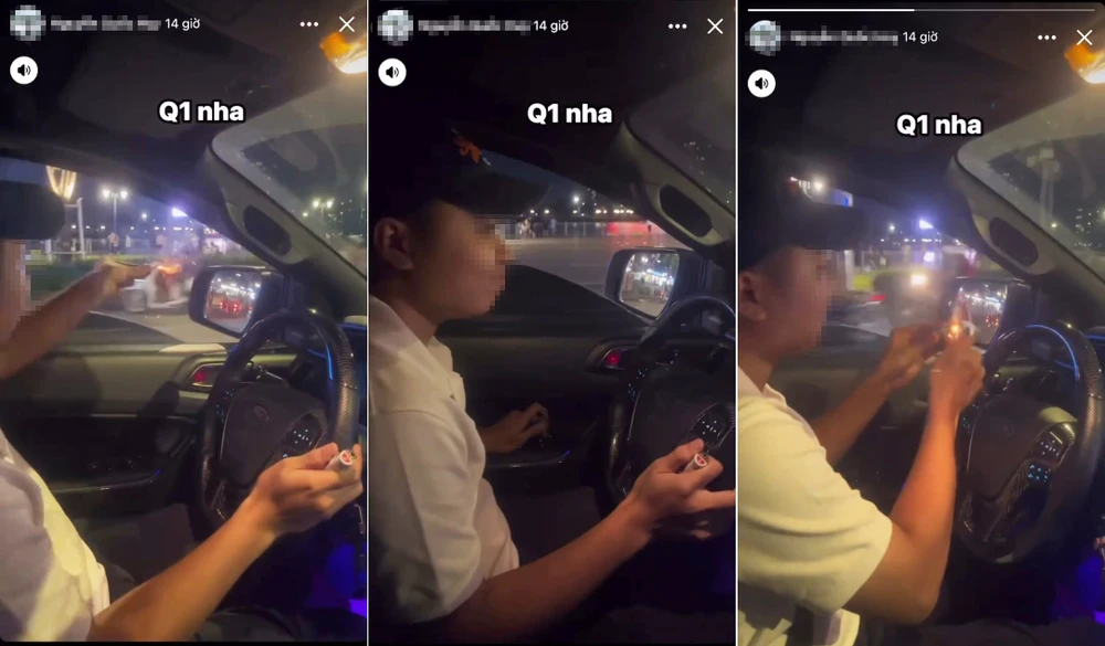 Làm rõ video thanh niên lái ô tô rồi đốt pháo nổ ném xuống đường ở quận 1