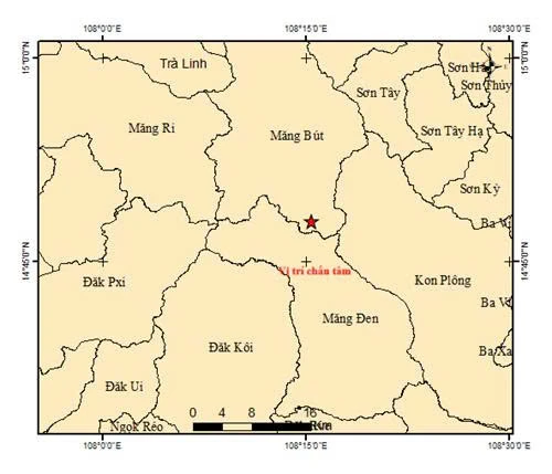Tiếp tục xảy ra động đất ở Quảng Ngãi