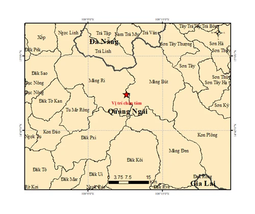 Một đêm, Quảng Ngãi xảy ra 19 trận động đất