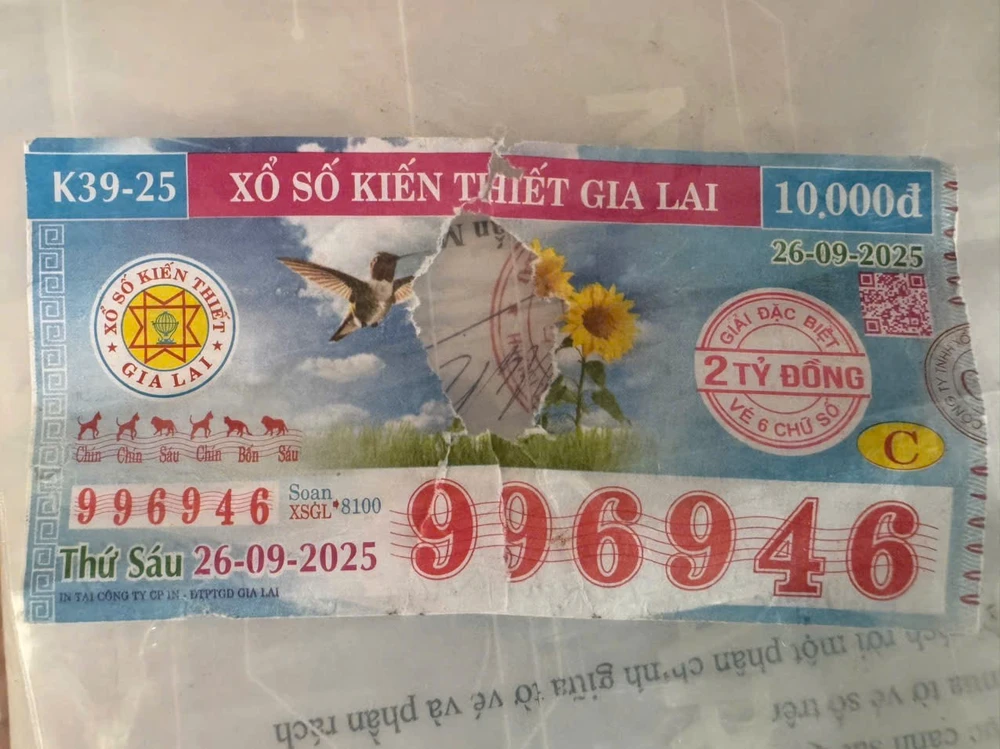 Vé số trúng 2 tỉ bị rách: Công ty xổ số Gia Lai từ chối trả thưởng