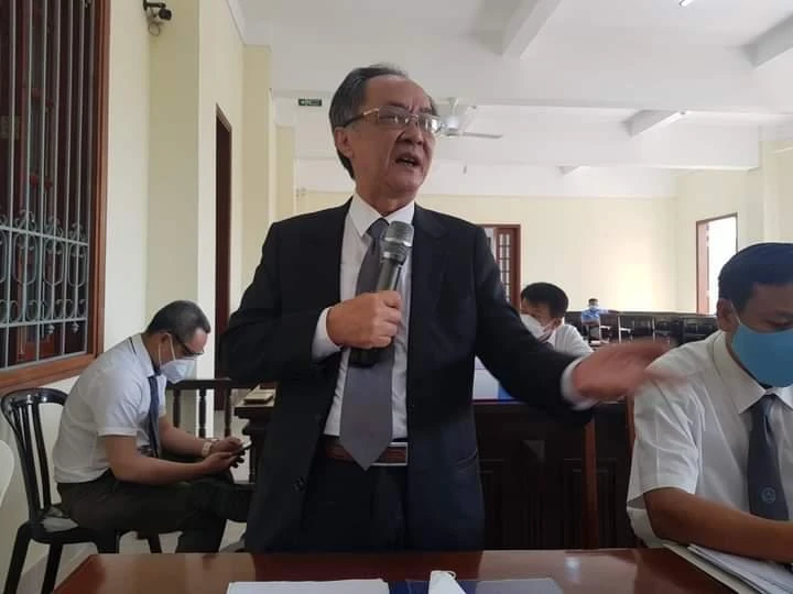 Luật sư Nguyễn Minh Tâm tại một phiên tòa. Ảnh: NVCC