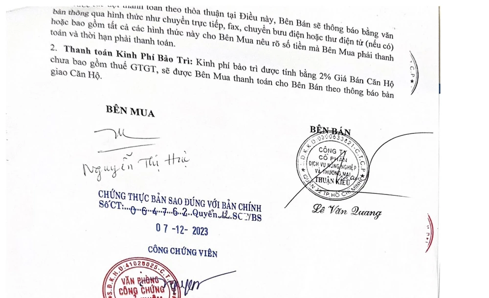 giấy tờ đã chứng thực