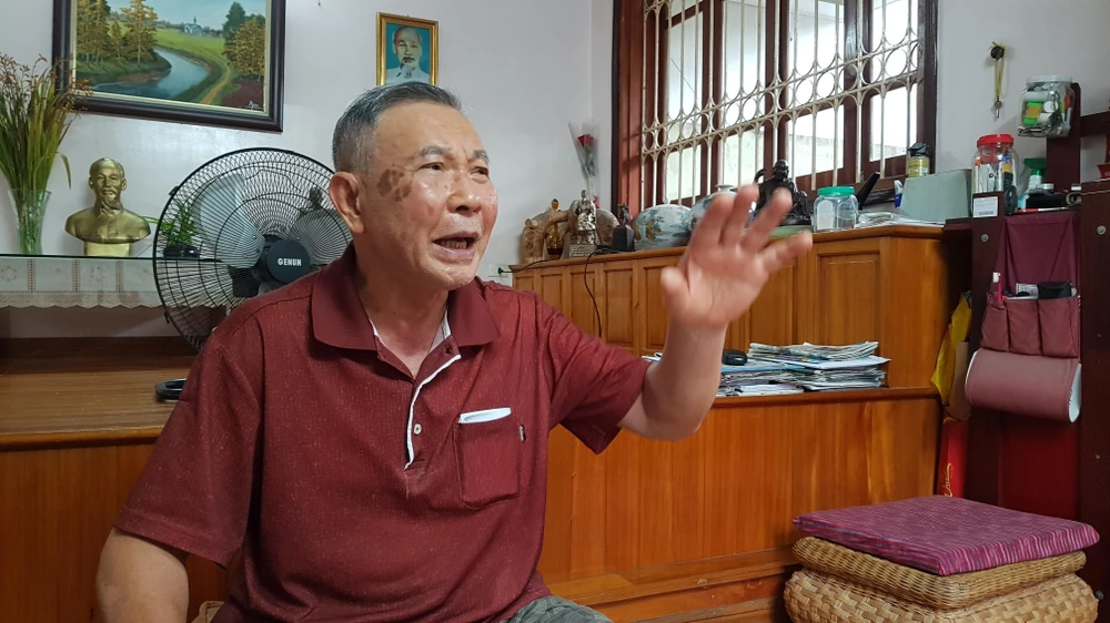 Đảng viên Vũ Quốc Hùng trong lần trả lời phỏng vấn báo Pháp Luật TP HCM, khi nguyên Tổng Bí thư Lê Khả Phiêu vừa mất, tháng 8-2020. Ảnh: Nghĩa Nhân