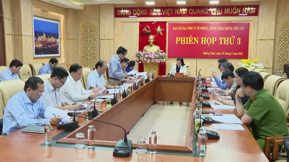 Sau 9 tháng thành lập, Ban Chỉ đạo PCTNTC tỉnh Quảng Ngãi đã họp phiên thứ 3 để thúc đẩy công tác PCTNTC trên địa bàn. Ảnh: PTQ