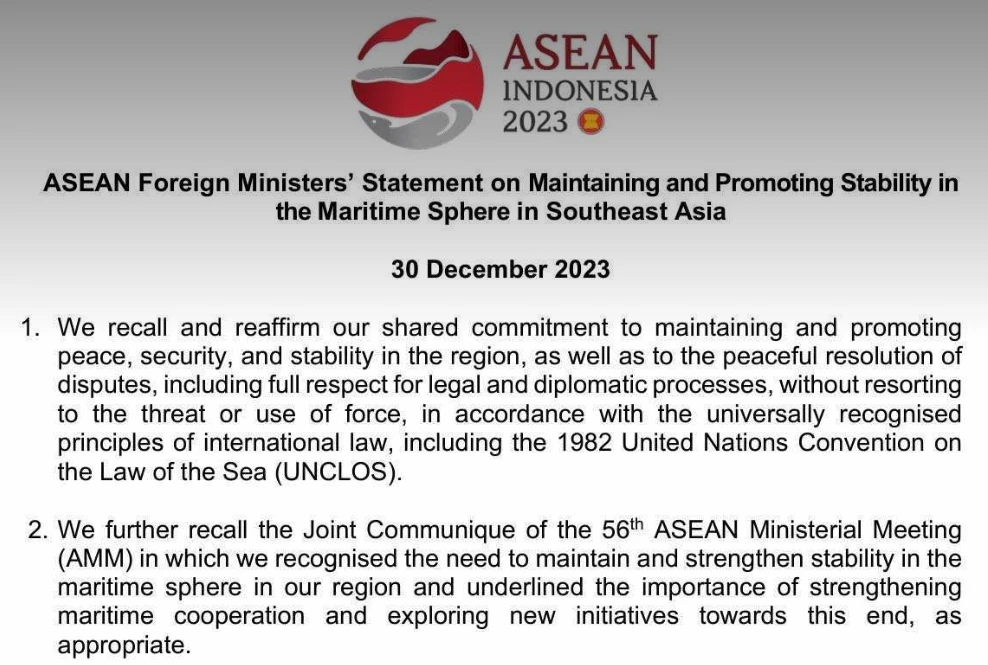 Trước khi kết thúc năm 2023, các Bộ trưởng Ngoại giao ASEAN ra Tuyên bố về Biển Đông