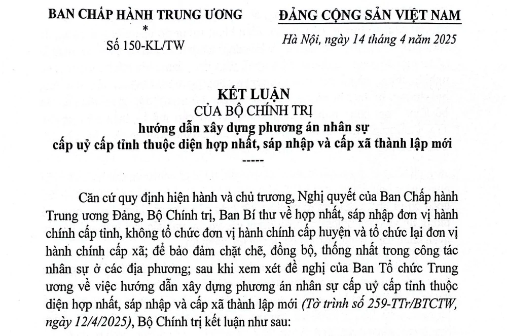 phương án nhân sự nhập tỉnh nhập xã