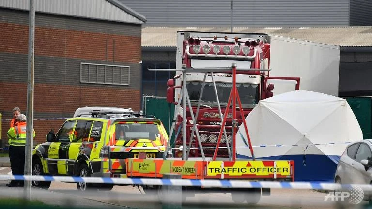 Chiếc xe tải đến Anh bằng phà, xuất phát từ cảng Zeebrugge của Bỉ. Ảnh: AFP