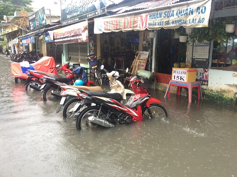 Mưa ngập bao vây khu biệt thự ở Sài Gòn ảnh 3