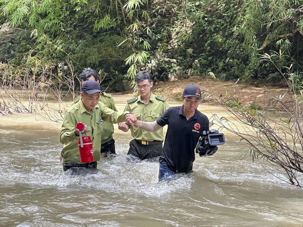 Đoàn do lãnh đạo sở NN&amp;PTNT tỉnh Bình Thuận khảo sát tại khu rừng vào sáng 6-9. Ảnh: Võ Tùng