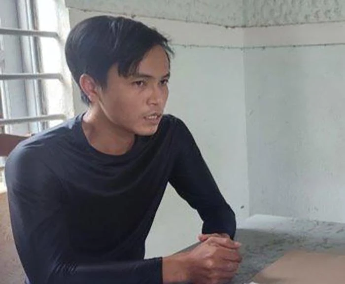 Trần Văn Hà tại cơ quan công an. Ảnh: CA