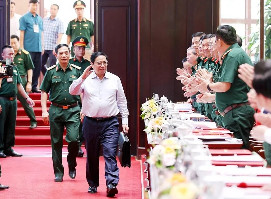 Thủ tướng Phạm Minh Chính đến tham dự Hội nghị. Ảnh: TTXVN