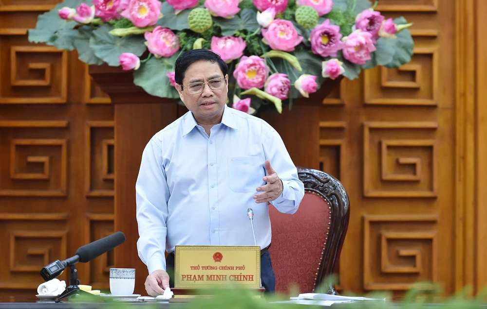 Thủ tướng Phạm Minh Chính phát biểu tại cuộc họp. Ảnh: VGP
