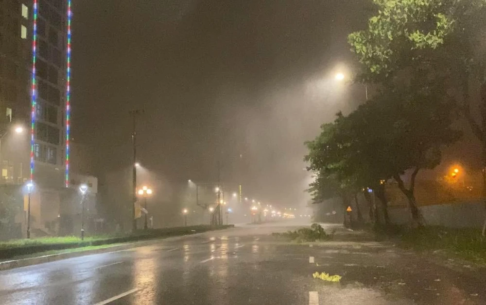 Gió mạnh lên làm nhiều cây đổ, gãy nhánh ở Đà Nẵng. Ảnh: TẤN VIỆT