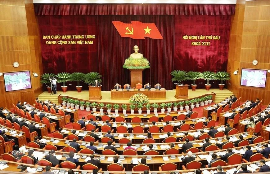 Toàn cảnh phiên khai mạc hội nghị Trung ương 6 khóa XIII. Ảnh: TTXVN