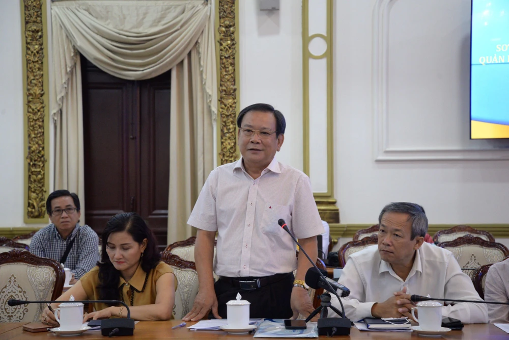 Tổng biên tập báo Pháp Luật TP.HCM Mai Ngọc Phước phát biểu tại hội nghị. Ảnh: THANH TUYỀN