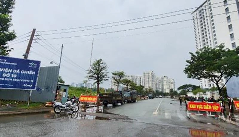 Khu vực huấn luyện phục vụ diễn tập năm 2022. Ảnh: CATP.HCM