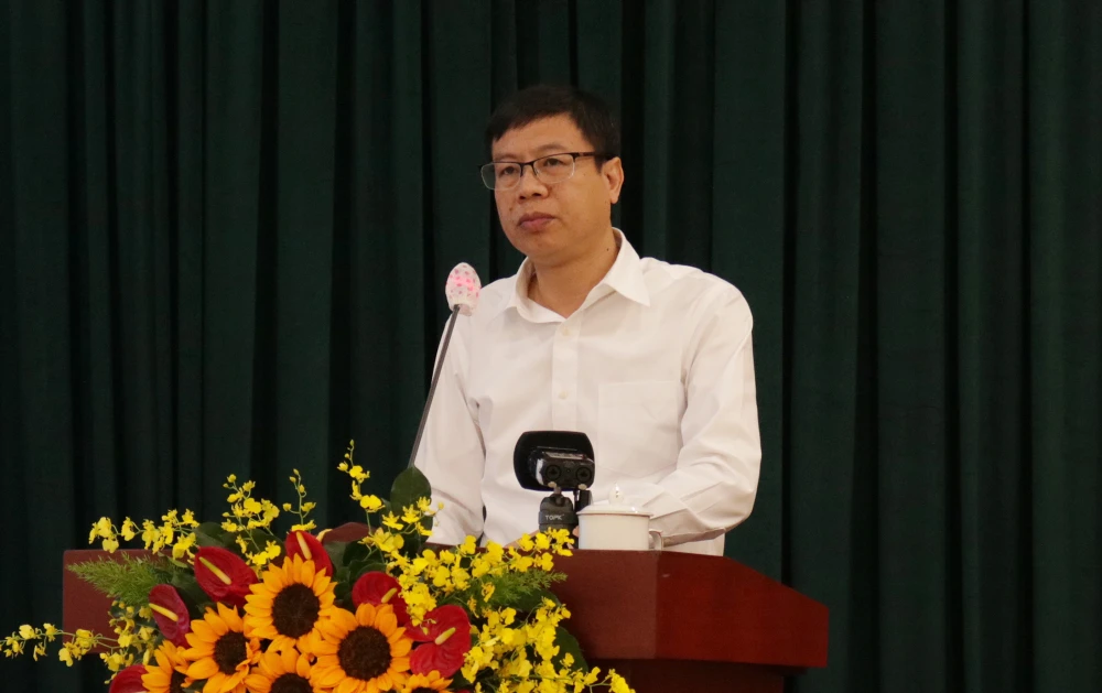 Thứ trưởng Bộ KH&amp;CN Lê Xuân Định phát biểu tại hội nghị. Ảnh: THANH TUYỀN