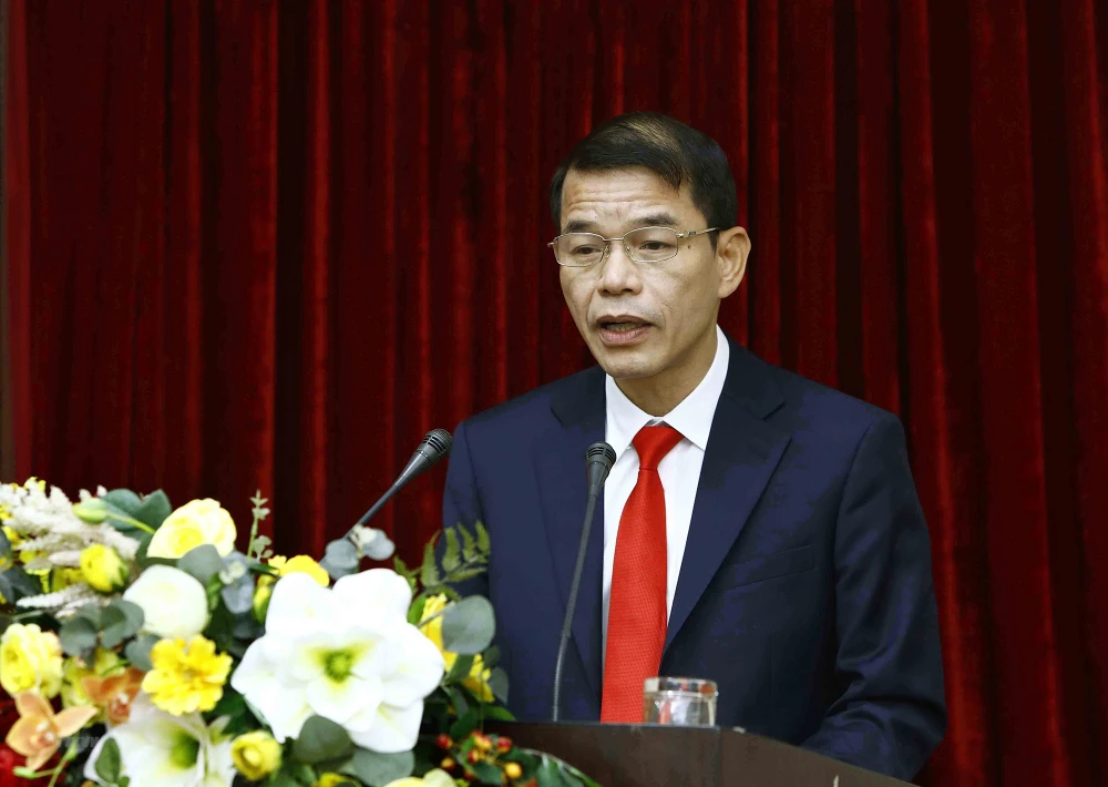 Ông Vũ Thanh Mai, Phó Trưởng Ban Tuyên giáo Trung ương, phát biểu nhận nhiệm vụ. Ảnh: TTXVN