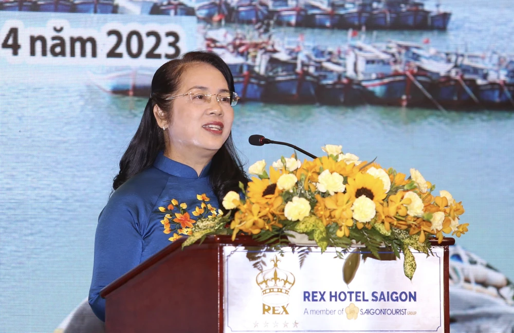 Bà Trần Kim Yến, Phó Chủ tịch Ủy ban Trung ương MTTQ Việt Nam, Chủ tịch Ủy ban MTTQ Việt Nam TP.HCM. Ảnh: HOÀNG GIANG