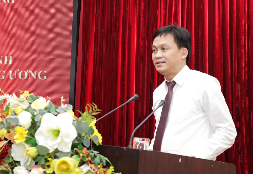 Tân Chánh Văn phòng Ban Tuyên giáo Trung ương Nguyễn Phú Trường phát biểu nhận nhiệm vụ. Ảnh: Dangcongsan Tân Chánh Văn phòng Ban Tuyên giáo Trung ương Nguyễn Phú Trường phát biểu nhận nhiệm vụ. Ảnh: Dangcongsan