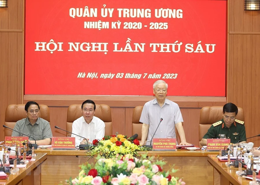Tổng Bí thư Nguyễn Phú Trọng phát biểu kết luận tại hội nghị. Ảnh: TTXVN Tổng Bí thư Nguyễn Phú Trọng phát biểu kết luận tại hội nghị. Ảnh: TTXVN