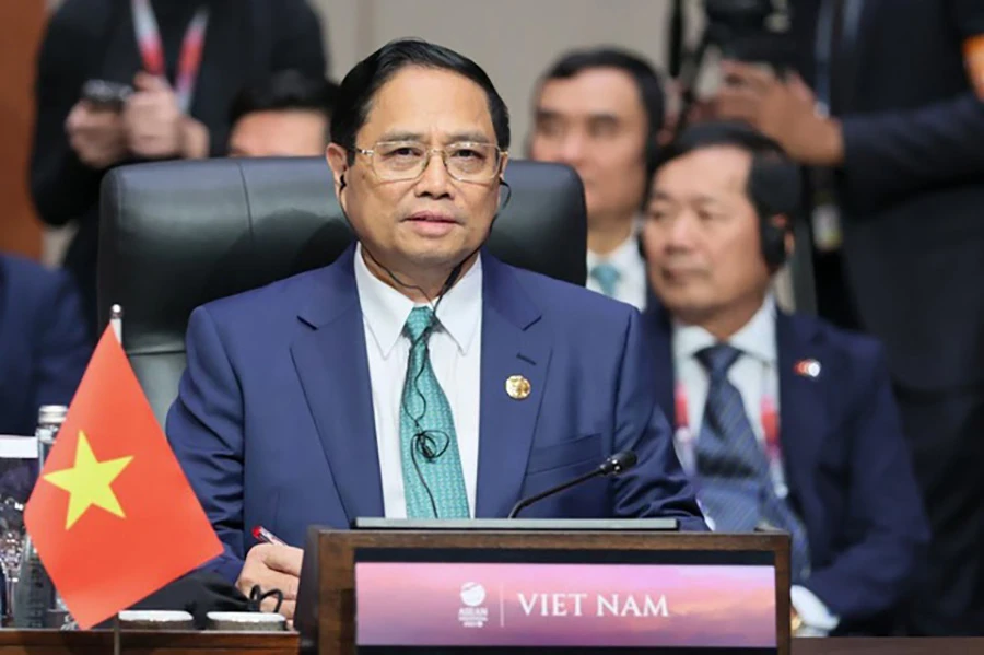 Thủ tướng Phạm Minh Chính phát biểu tại Hội nghị Cấp cao ASEAN với Mỹ. Ảnh: VGP