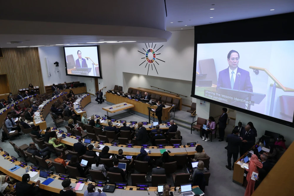 Thủ tướng Phạm Minh Chính phát biểu tại Hội nghị Cấp cao của Liên hợp quốc về sẵn sàng ứng phó và phòng chống đại dịch