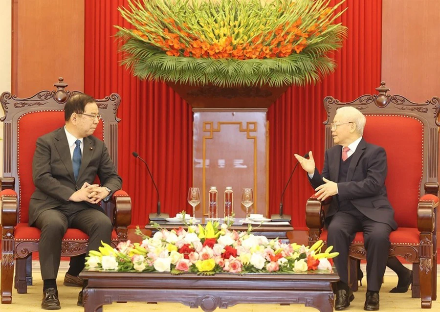 Tổng Bí thư Nguyễn Phú Trọng tiếp đoàn đại biểu Đảng cộng sản Nhật Bản