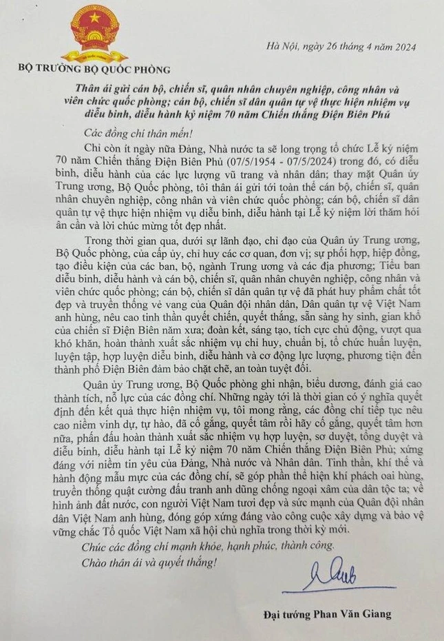 Đại tướng Phan Văn Giang: Hành động mẫu mực của quân nhân thể hiện sức mạnh của Quân đội
