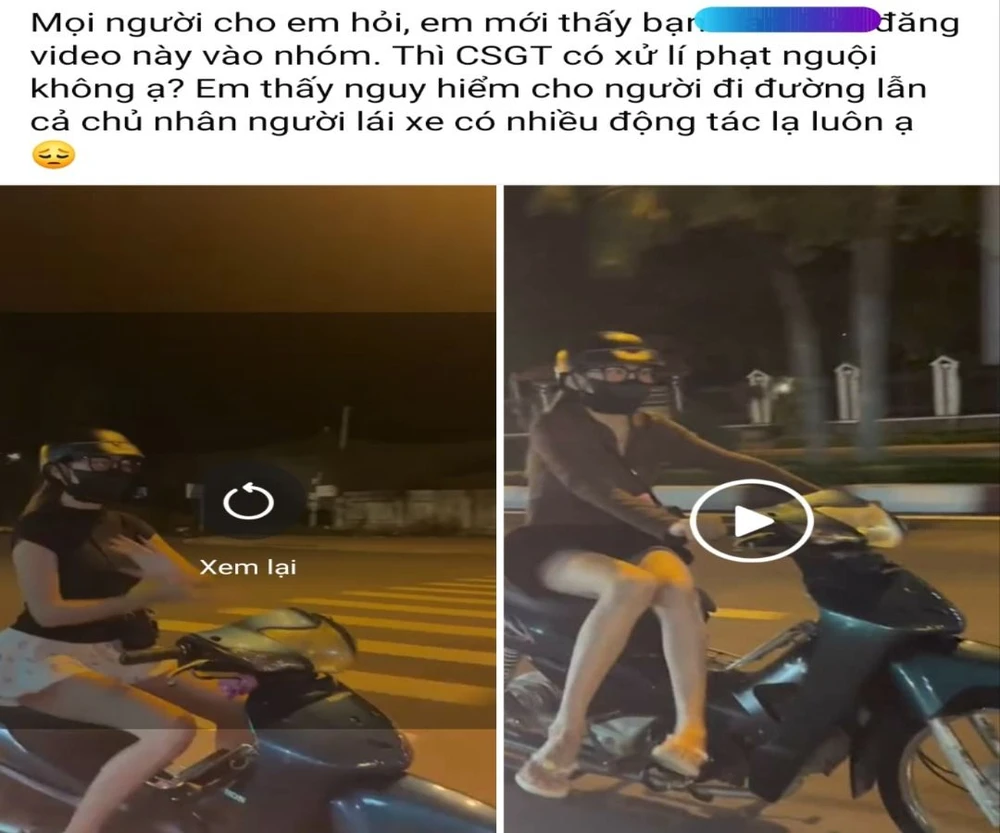 Cô gái buông 2 tay lái xe rồi đăng clip lên mạng xã hội bị công an xử phạt