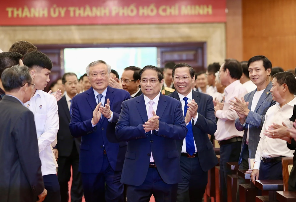 Thủ tướng Phạm Minh Chính đang dự lễ công bố Trung tâm tài chính quốc tế tại TP.HCM