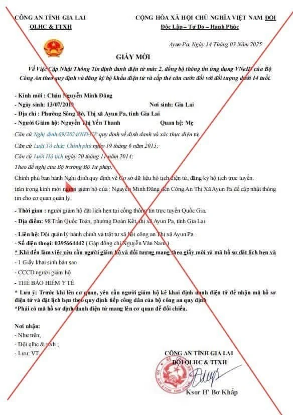 gia-mao-giay-moi-cua-pho-giam-doc-cong-an-tinh-gia-lai.jpgCảnh báo giả mạo giấy mời của Thượng tá Ksor H’Bơ Khắp, phó giám đốc Công an tỉnh Gia Lai