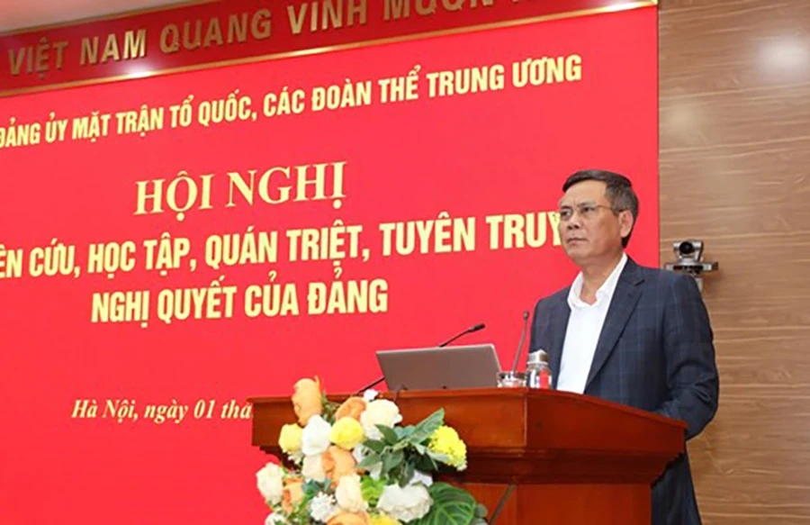 Sắp xếp lại các tổ chức chính trị - xã hội, hội quần chúng MẶT TRẬN TỔ QUỐC