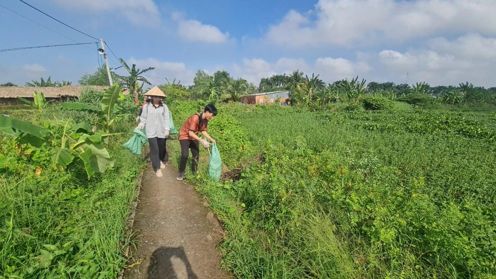 Các bạn trẻ định kỳ hàng tuần nhặt rác trên Cồn Sơn