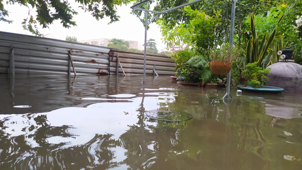 Các tấm tôn được dùng để ngăn nước.jpg