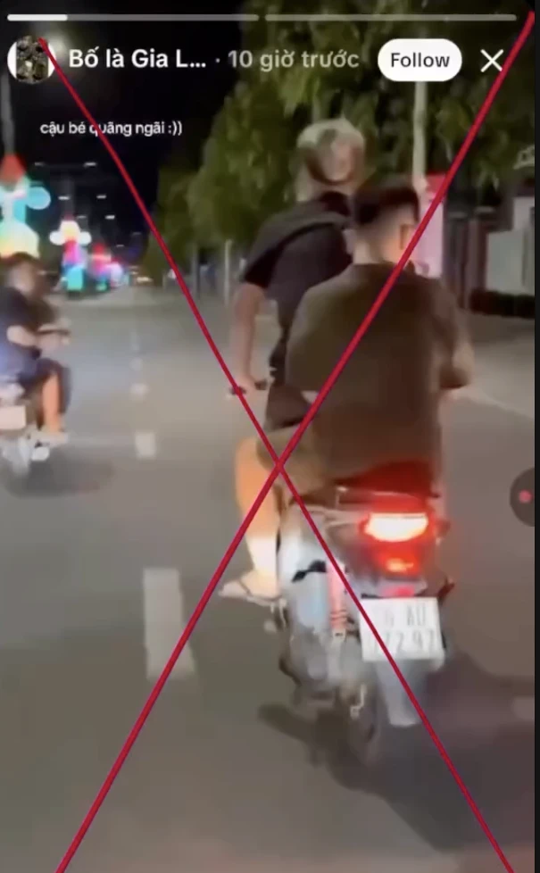 Xử lý thanh niên buông hai tay khi điều khiển xe máy