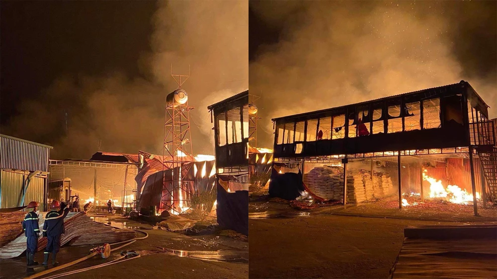 xưởng chế biến gỗ bốc cháy trong đêm.jpg