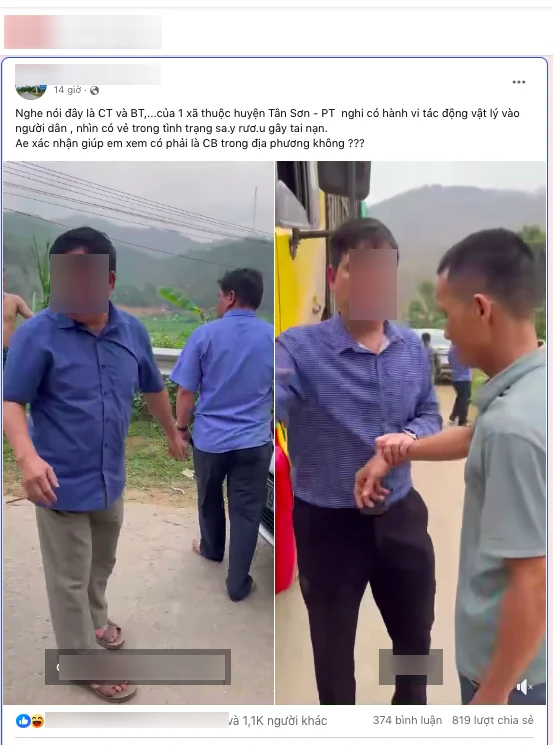 Phú Thọ Xác minh thông tin lãnh đạo xã say rượu va chạm với người tham gia giao thông.png