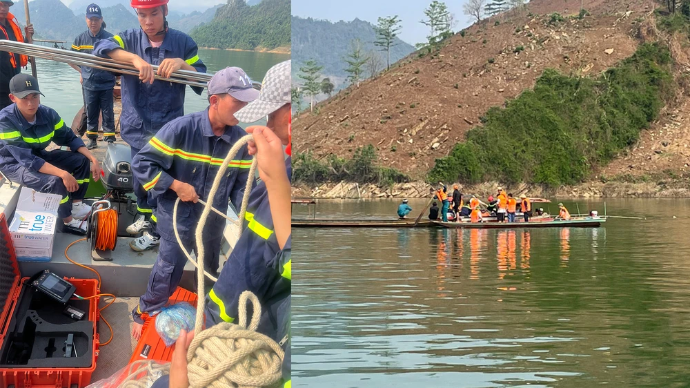 Vụ lật thuyền trên hồ thủy điện Sơn La Tìm thấy 1 thi thể, thuyền 50 tấn vẫn ở dưới lòng hồ.jpg