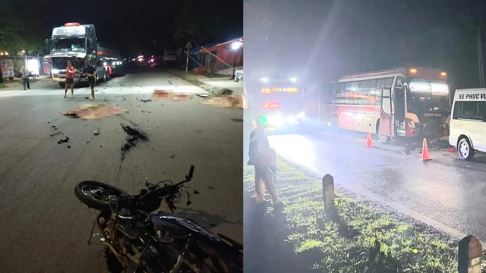 Hiện trường vụ tai nạn xe máy ở hòa Bình