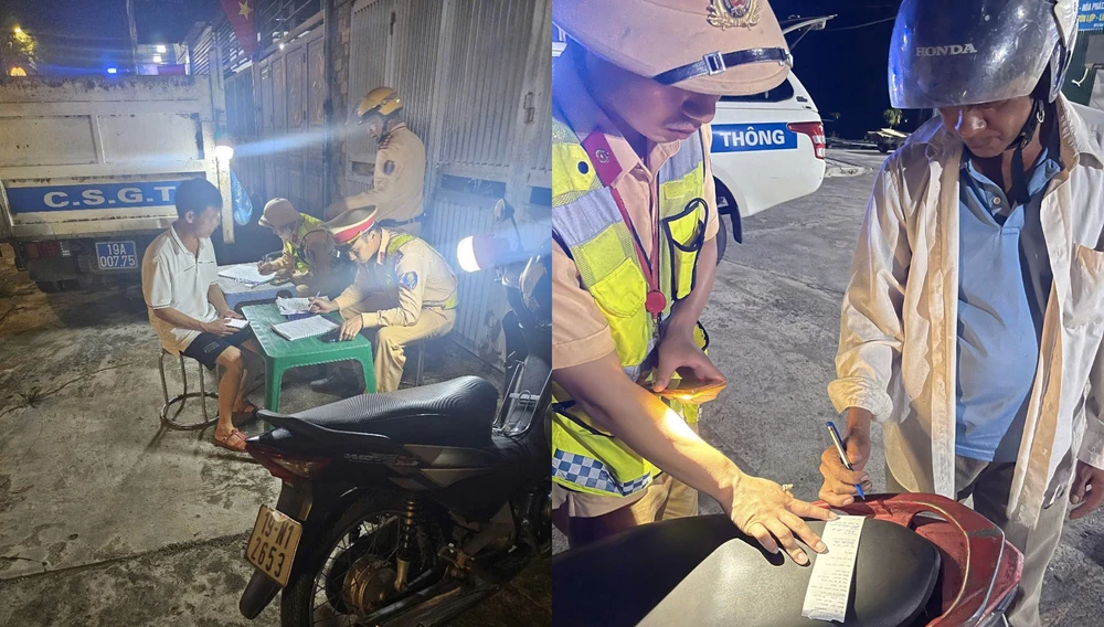 CSGT Phú Thọ mật phục gần quán nhậu, xử lý tài xế vi phạm nồng độ cồn..png