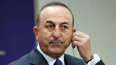 Ngoại trưởng Thổ Nhĩ Kỳ Mevlut Cavusoglu sau cuộc họp ở Ankara, ngày 19-4. Ảnh: AFP
