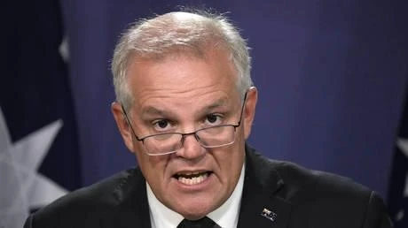 Thủ tướng Úc Scott Morrison phát biểu trong một cuộc họp báo ở Sydney, ngày 23-2. Ảnh: AP