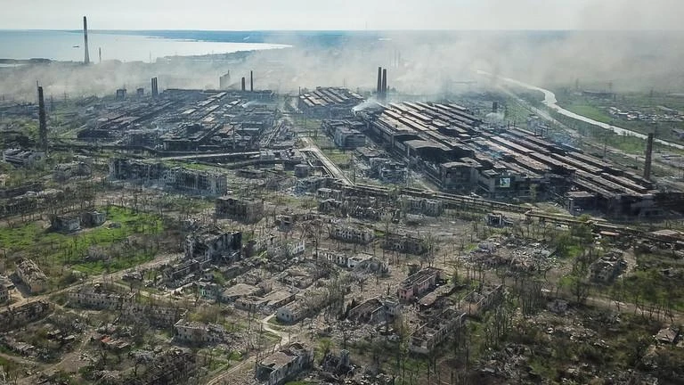 Toàn cảnh nhà máy thép Azovstal, TP Mariupol, Ukraine. Ảnh: RIA