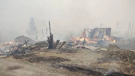 Theo các nhà chức trách, vụ cháy rừng kinh hoàng đã ảnh hưởng đến 20 thị trấn ở Siberia. Ảnh: TWITTER