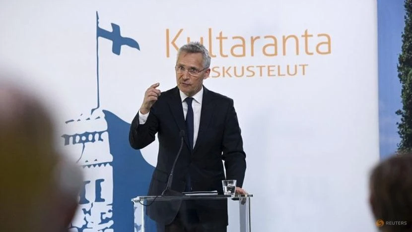 Tổng thư ký NATO Jens Stoltenberg phát biểu tại Naantali, Phần Lan, vào ngày 12-6. Ảnh: REUTERS Tổng thư ký NATO Jens Stoltenberg phát biểu tại Naantali, Phần Lan, vào ngày 12-6. Ảnh: REUTERS